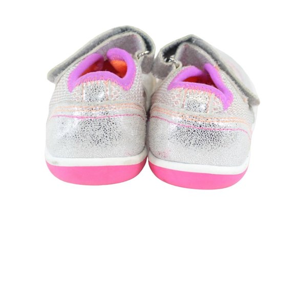 Wonder Nation Toddler 10 Silver Sparkly Hook Eye Closure Slide On Tennis Shoes - Picture 4 of 7